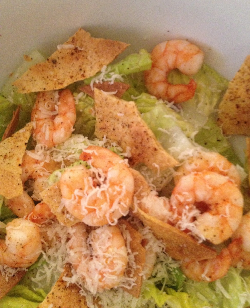 Martha Stewart Caesar Salad with Spicy Shrimp