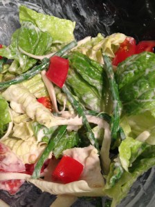 Lettuce, asparagus, fennel, tomato and caesar dressing
